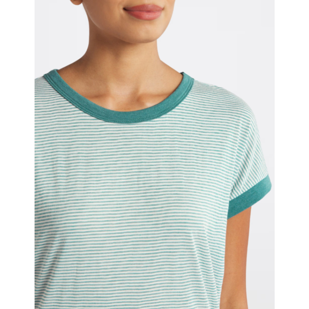 NWT Womens XL Pink Clover Elysia Teal Green Short Sleeve Knit Top Rayon TeeShirt - Picture 5 of 8